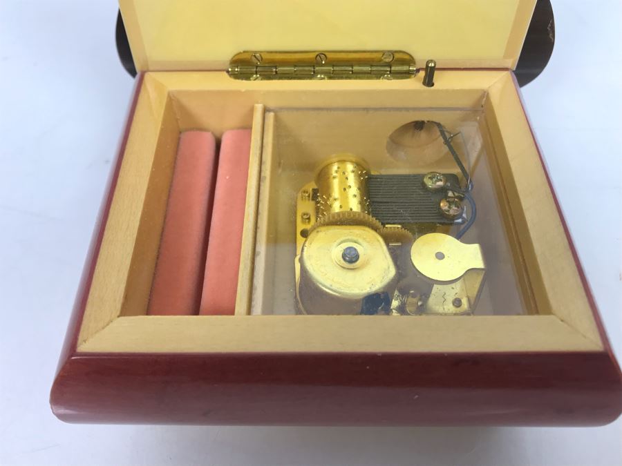 Pair Of Italian Inlaid Wooden Boxes - One Is Music Jewelry Ring Box [Photo 4]