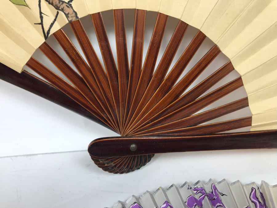 Vintage Asian Fan Collection With Set Of (3) Vintage Japanese Paper Dolls [Photo 14]