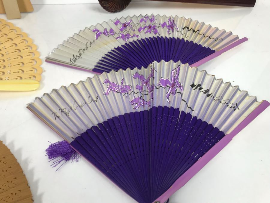 Vintage Asian Fan Collection With Set Of (3) Vintage Japanese Paper Dolls [Photo 10]