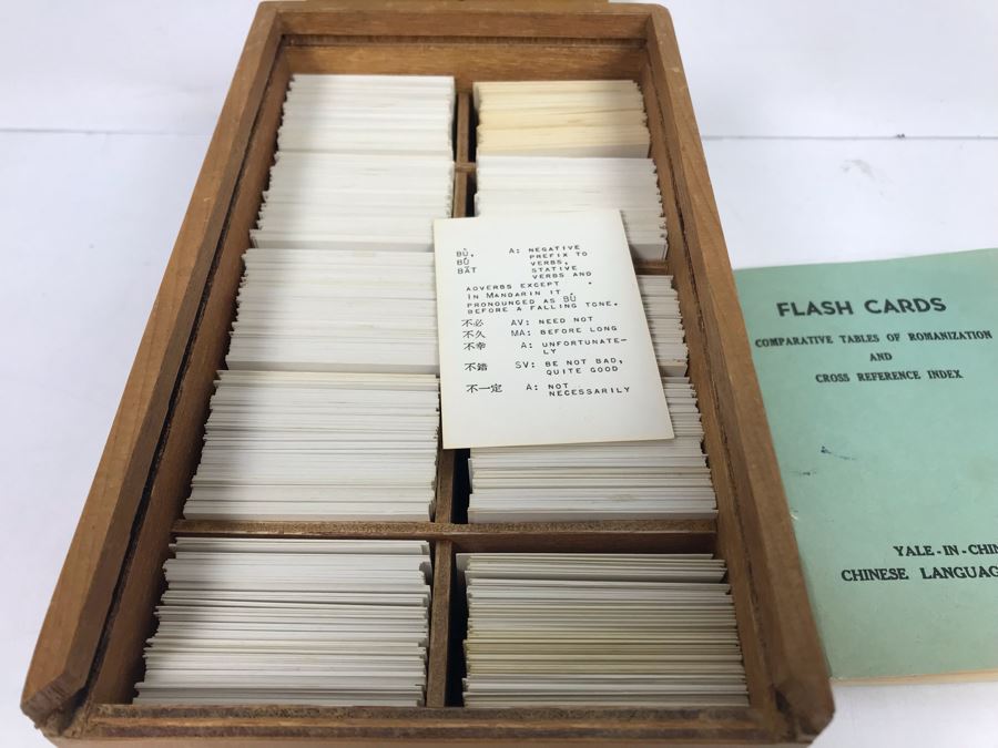 Chinese Flash Cards With Wooden Storage Case And Comparative Tables Of Romanization And Cross Reference Index Yale In China Chinese Language Center Book [Photo 12]