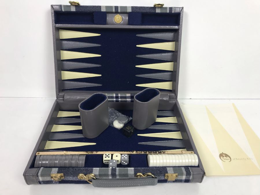 Vintage Travel Backgammon Set By Aries Of Beverly Hills [Photo 1]