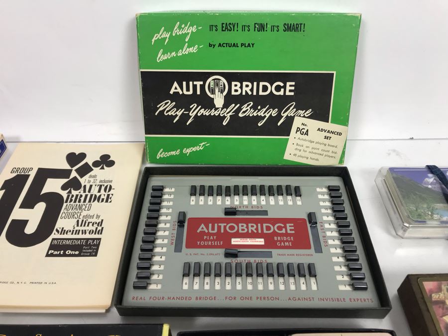 Vintage Playing Cards Collection Featuring Chinese Art Treasures Playing Cards, Airline Advertising Cards And Autobridge Bridge Game With Box [Photo 12]