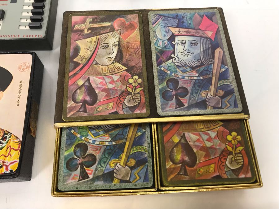 Vintage Playing Cards Collection Featuring Chinese Art Treasures Playing Cards, Airline Advertising Cards And Autobridge Bridge Game With Box [Photo 16]