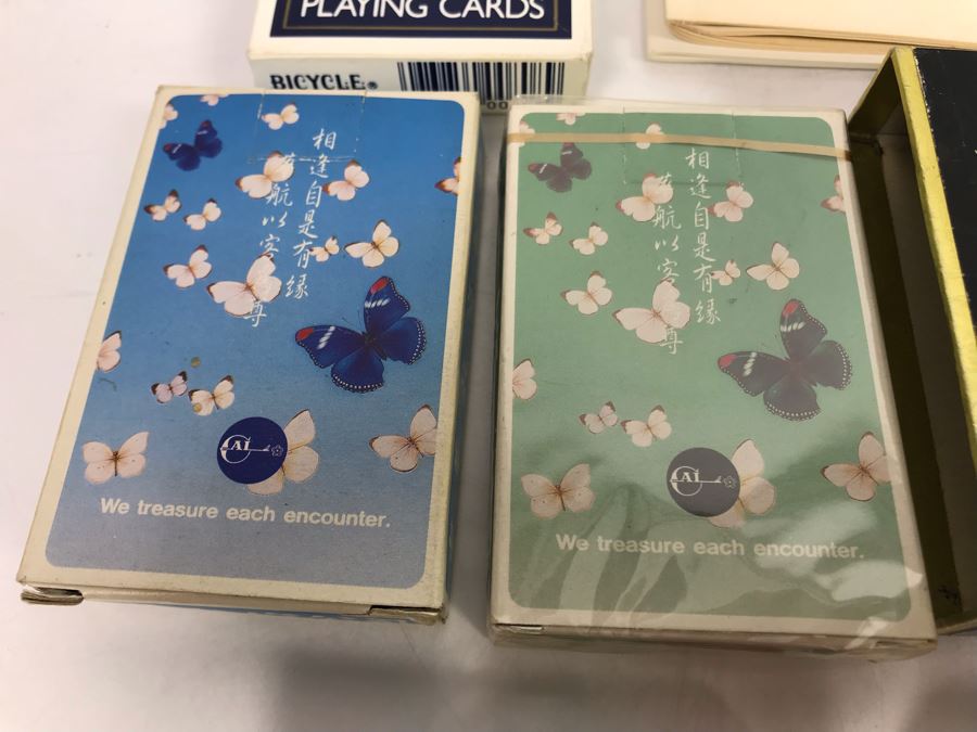 Vintage Playing Cards Collection Featuring Chinese Art Treasures Playing Cards, Airline Advertising Cards And Autobridge Bridge Game With Box [Photo 6]