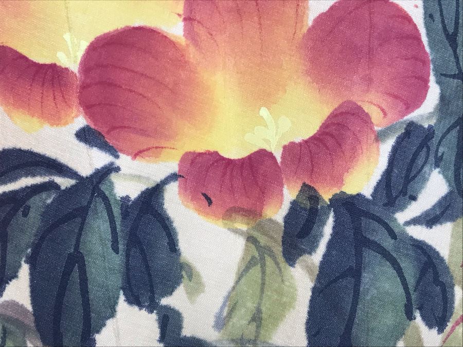 Large Asian Artwork Fan With Original Box [Photo 13]