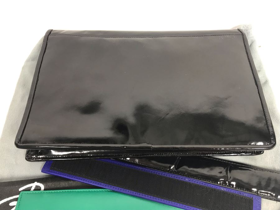 Sandra Roberts Eighties Style Clutch Handbag With Multiple Colored Velcro Bands And Dust Cover [Photo 6]