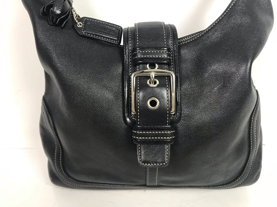 Black Leather Coach Handbag