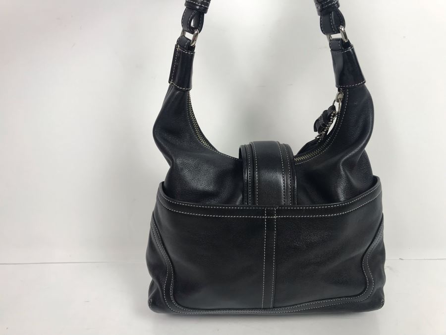 Black Leather Coach Handbag [Photo 7]