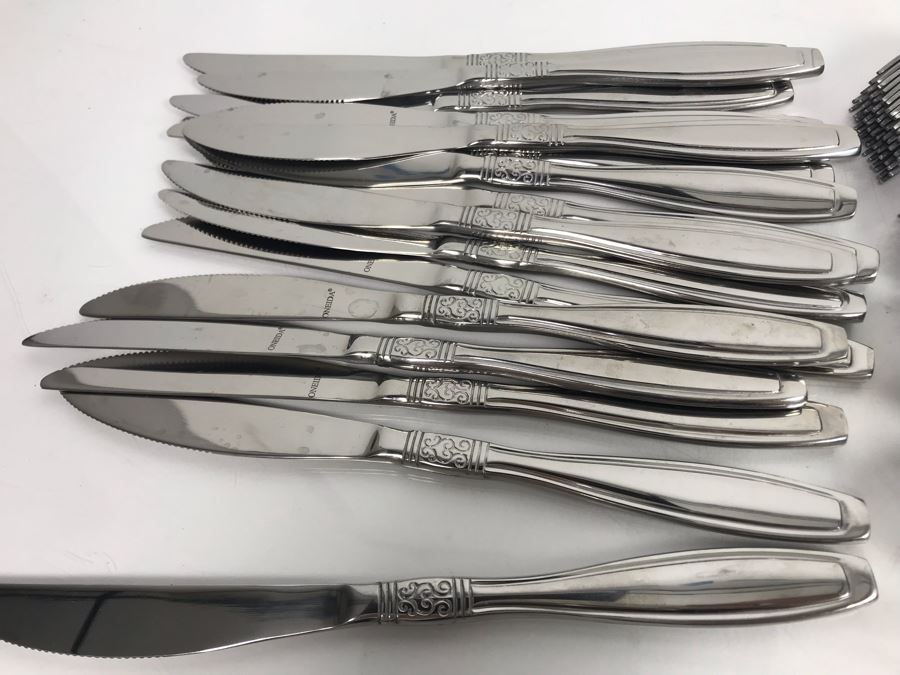 Oneida Stainless Steel Flatware Set Apx Service For 14 [Photo 8]