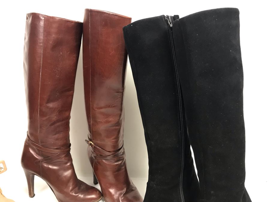 Darry Stewart Black Leather Boots, Arnold Churgin Brown Leather Boots Handmade In Spain And Sam Edelman Heels Size 5 [Photo 8]