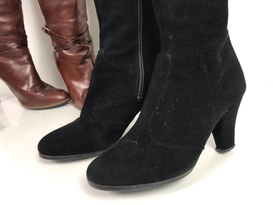 Darry Stewart Black Leather Boots, Arnold Churgin Brown Leather Boots Handmade In Spain And Sam Edelman Heels Size 5 [Photo 7]