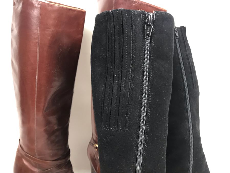 Darry Stewart Black Leather Boots, Arnold Churgin Brown Leather Boots Handmade In Spain And Sam Edelman Heels Size 5 [Photo 10]