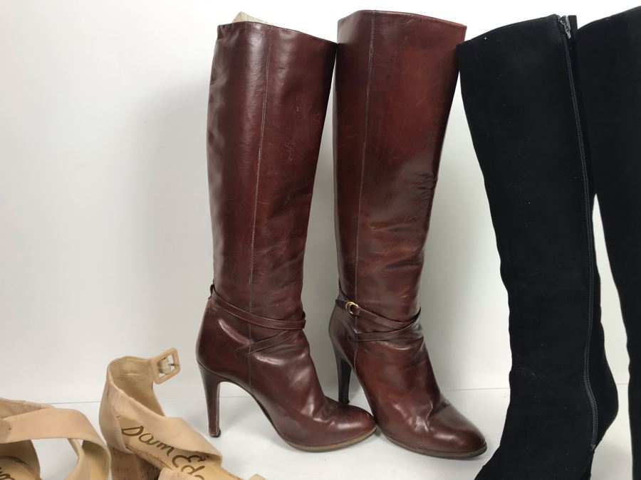 Darry Stewart Black Leather Boots, Arnold Churgin Brown Leather Boots Handmade In Spain And Sam Edelman Heels Size 5 [Photo 4]
