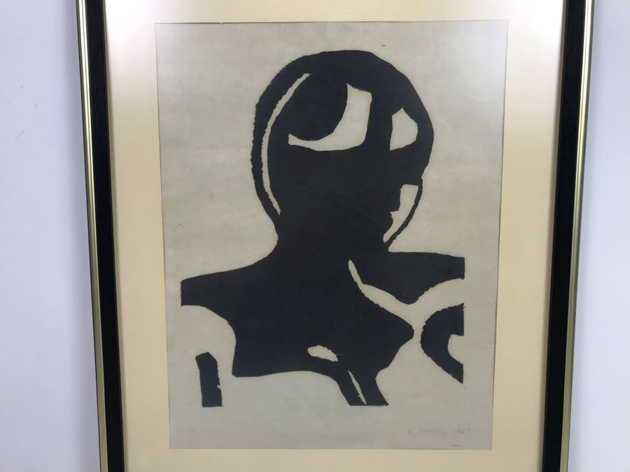 Mid-Century 1967 J. Cooper Signed A.P. Artist Proof Print Framed 14.5' X 18.5'