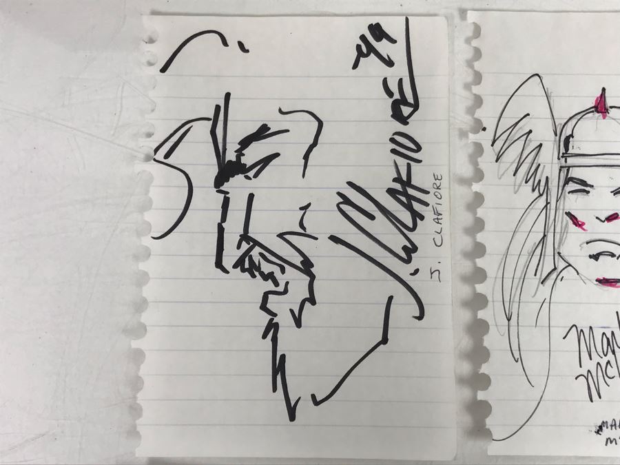 Collection Of (6) Vintage 1999 Comic Books Illustrations And Signatures Including Mark McKenna, Ron Randall, Alan Davis, Jim Calafiore And More [Photo 5]