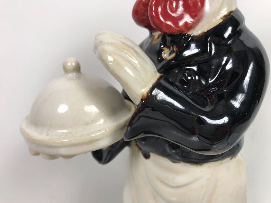 Glazed Ceramic Rooster Figurine And Pair Of Bedazzled US Flag Wine Glasses [Photo 7]