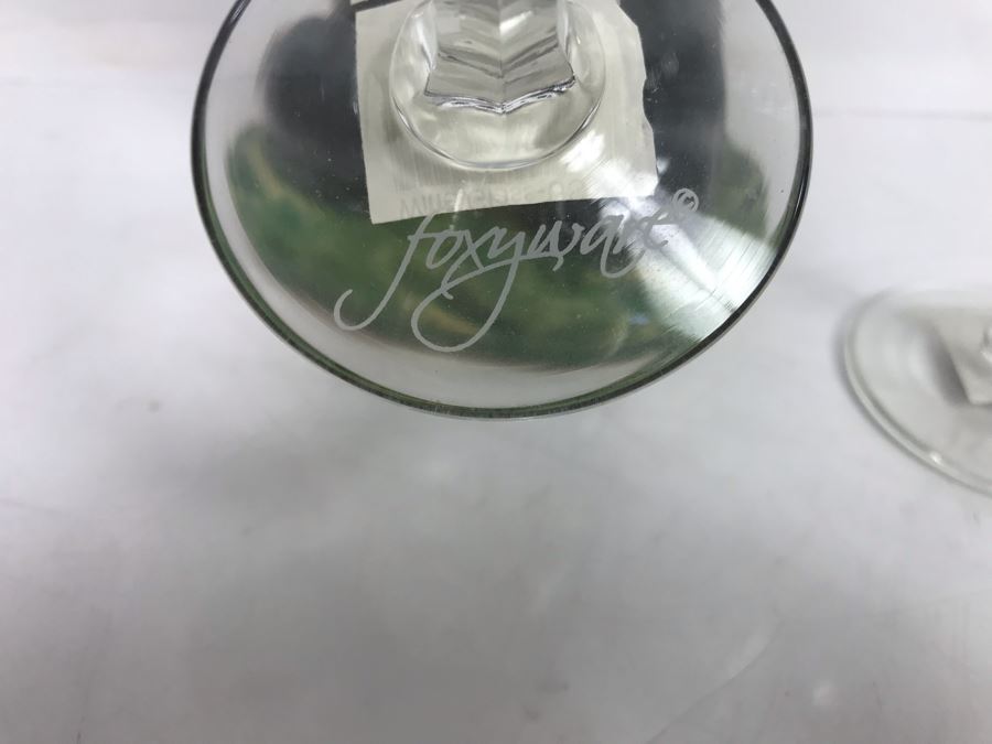 Glazed Ceramic Rooster Figurine And Pair Of Bedazzled US Flag Wine Glasses [Photo 8]