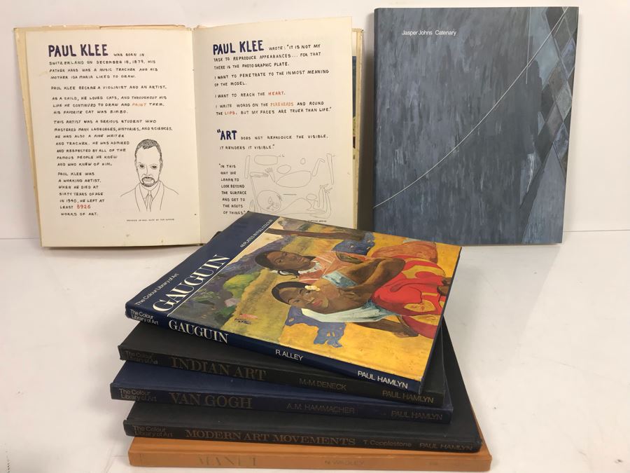 Art Book Collection Including Paul Klee Art For Children, Jasper Johns Catenary And The Colour Library Of Art Books By Paul Hamlyn [Photo 1]