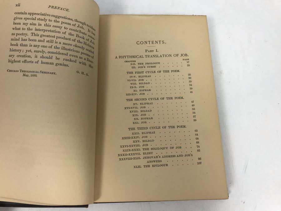 Antique 1889 Hardcover Book The Poetry Of Job By George H. Gilbert A. C. McClurg & Company With Tag Requesting Book Review [Photo 10]