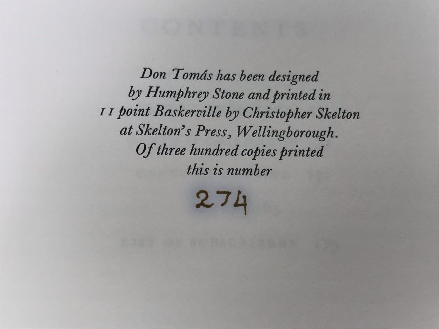 Privately Printed First Edition Book 1983 Don Tomas Fragment Of An Autobiographical Epic By Thomas Lionel Hodgkin With Personalized Signed Letter By Thomas Hodgkin 274 Of 300 Copies [Photo 7]