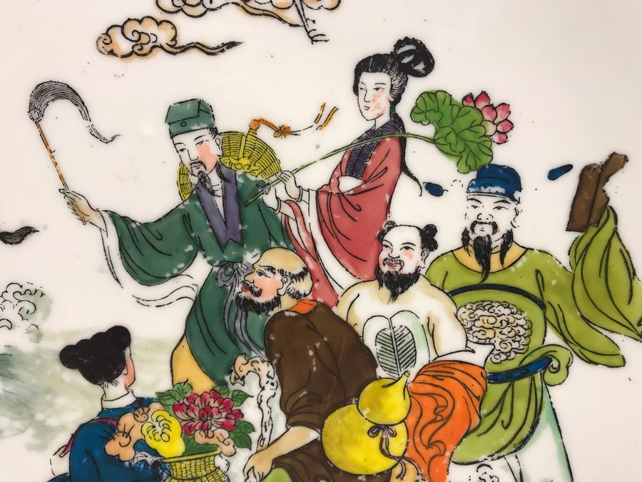 Old Chinese Hand Painted Porcelain Plate 13'R [Photo 5]