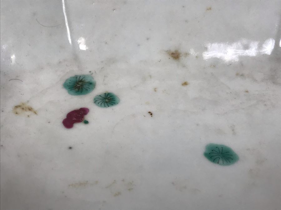 Signed Old Chinese Porcelain Bowl 7.5' X 6' X 2.5'H Slight Chip In Corner [Photo 9]