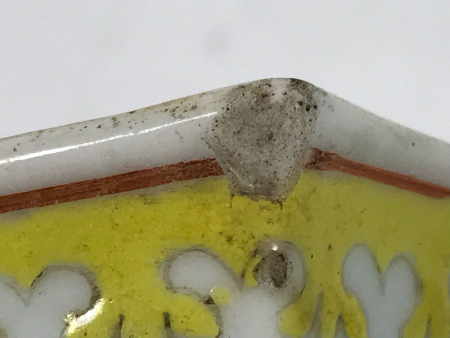 Signed Old Chinese Porcelain Bowl 7.5' X 6' X 2.5'H Slight Chip In Corner [Photo 17]