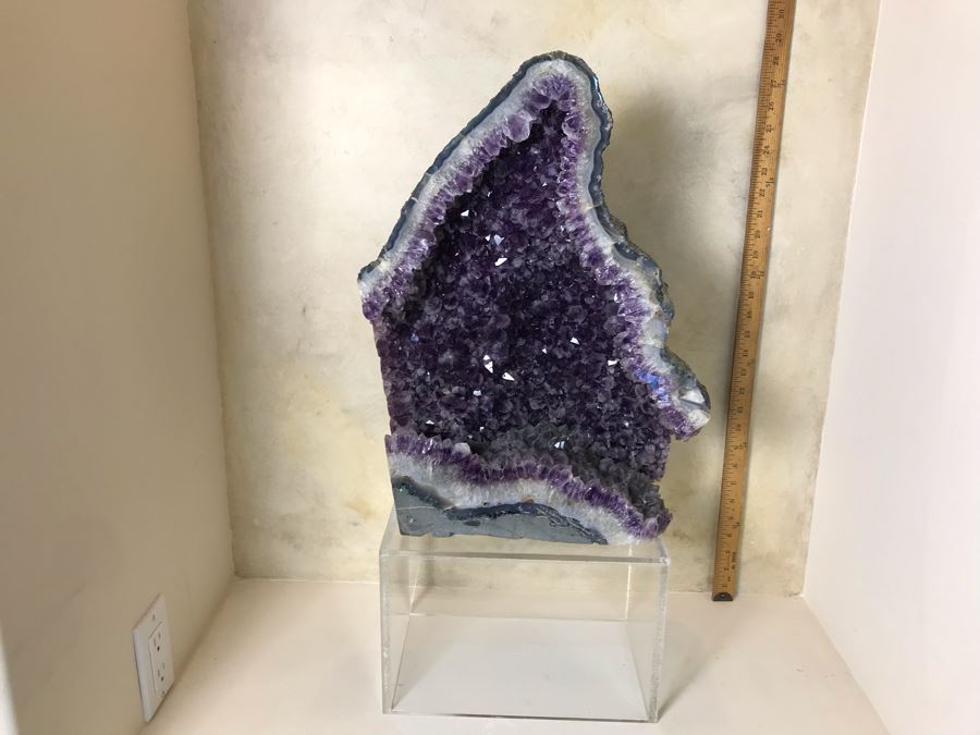 Stunning Large Amethyst Geode 19.5'H With Acrylic Clear Stand Retails $1,500 [Photo 21]