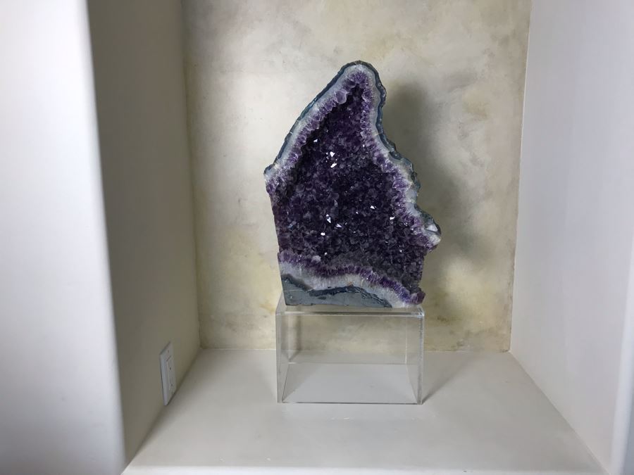 Stunning Large Amethyst Geode 19.5'H With Acrylic Clear Stand Retails $1,500 [Photo 5]