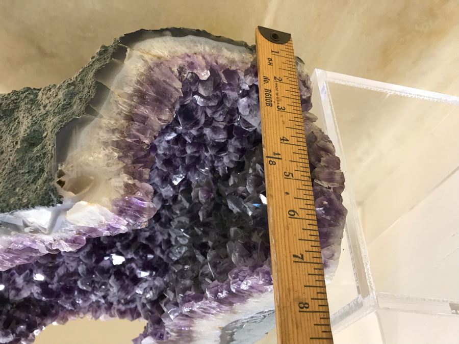Stunning Large Amethyst Geode 19.5'H With Acrylic Clear Stand Retails $1,500 [Photo 3]