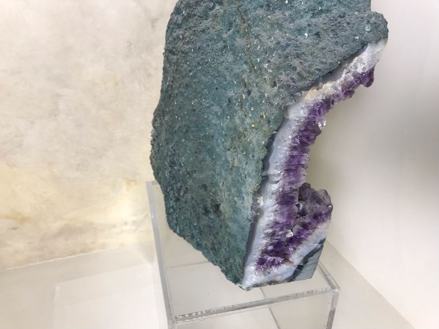 Stunning Large Amethyst Geode 19.5'H With Acrylic Clear Stand Retails $1,500 [Photo 17]