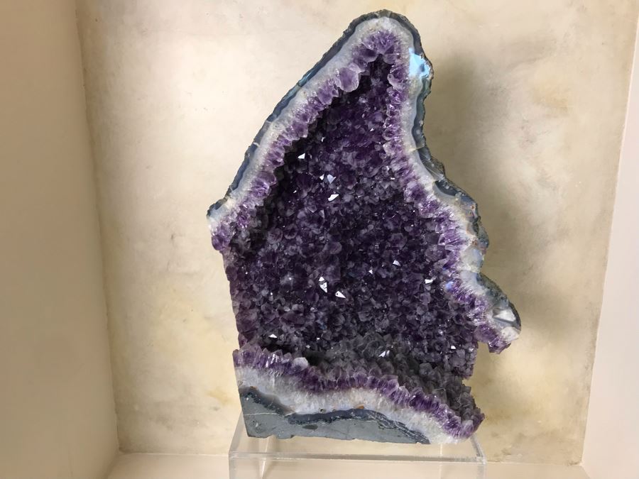 Stunning Large Amethyst Geode 19.5'H With Acrylic Clear Stand Retails $1,500 [Photo 20]