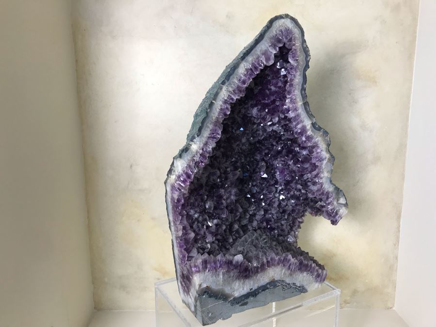 Stunning Large Amethyst Geode 19.5'H With Acrylic Clear Stand Retails $1,500 [Photo 12]