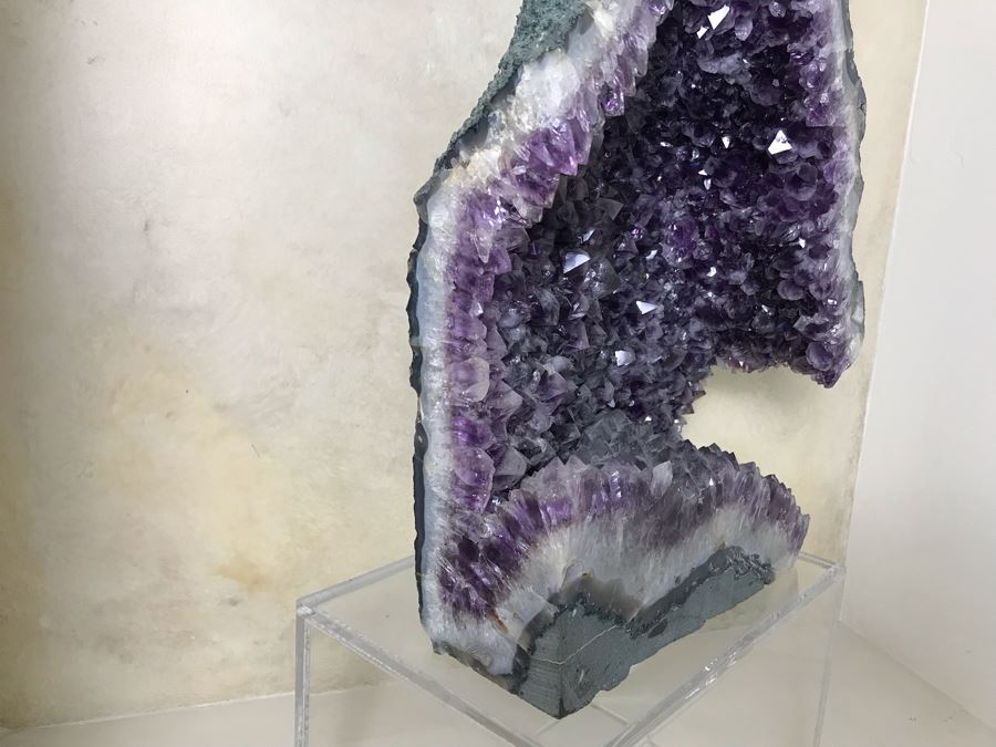 Stunning Large Amethyst Geode 19.5'H With Acrylic Clear Stand Retails $1,500 [Photo 13]