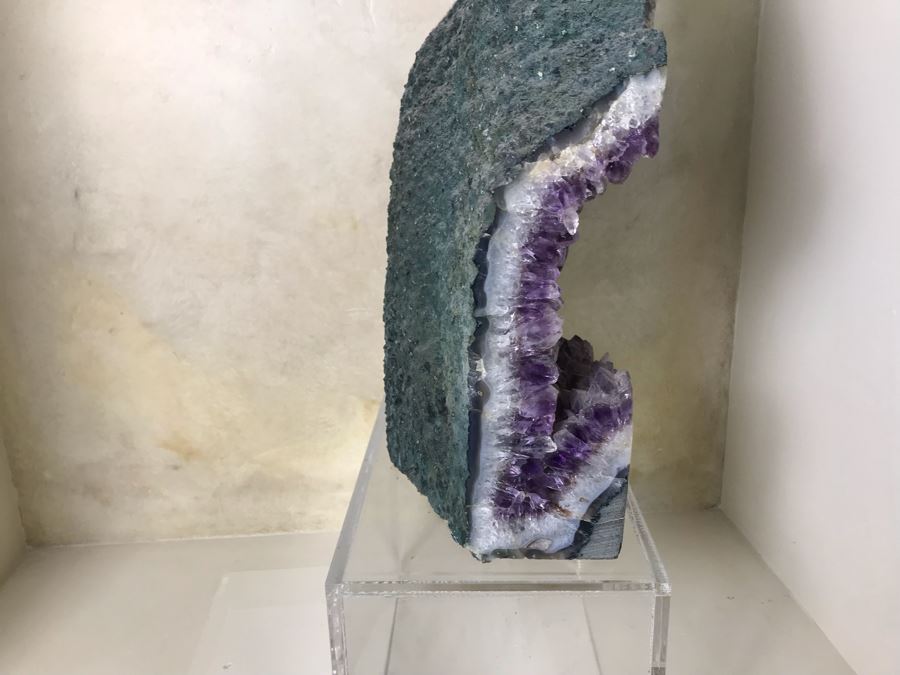 Stunning Large Amethyst Geode 19.5'H With Acrylic Clear Stand Retails $1,500 [Photo 19]