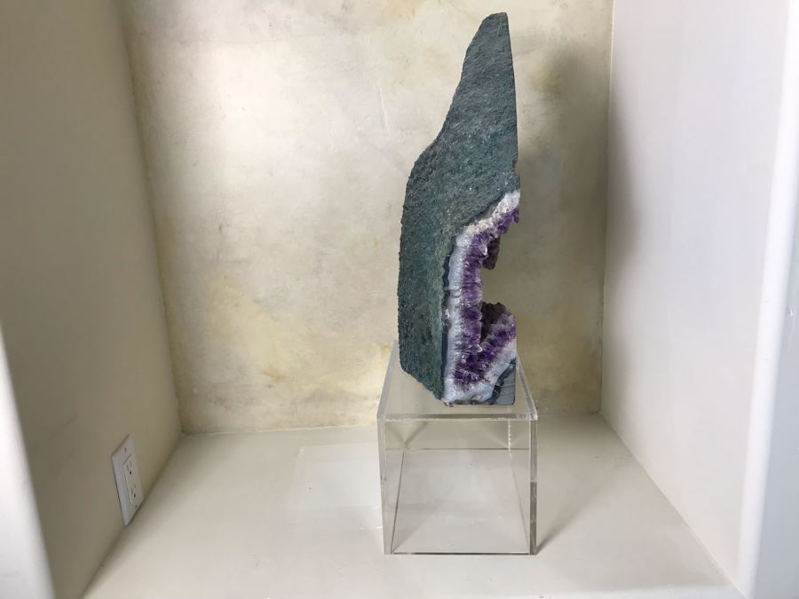 Stunning Large Amethyst Geode 19.5'H With Acrylic Clear Stand Retails $1,500 [Photo 18]