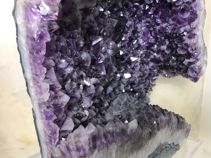 Stunning Large Amethyst Geode 19.5'H With Acrylic Clear Stand Retails $1,500 [Photo 14]
