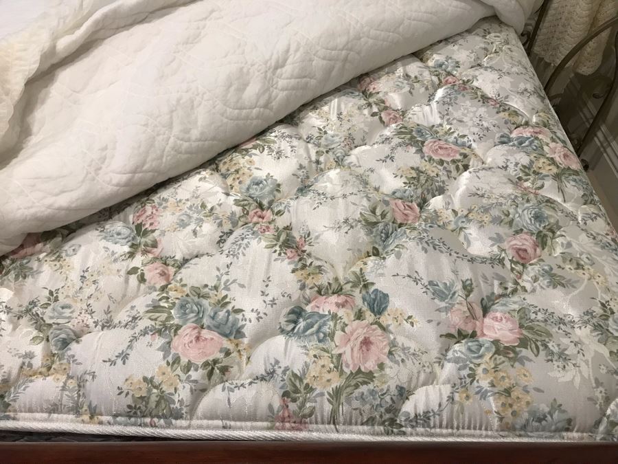 Guest Wooden Bedroom Set Includes: (2) Queen Size Sleigh Beds With Mattresses, Boxsprings And Bedding, Dresser With Mirror, (2) Nightstands And Armoire (Armoire Has Chip)  - See Photos [Photo 16]