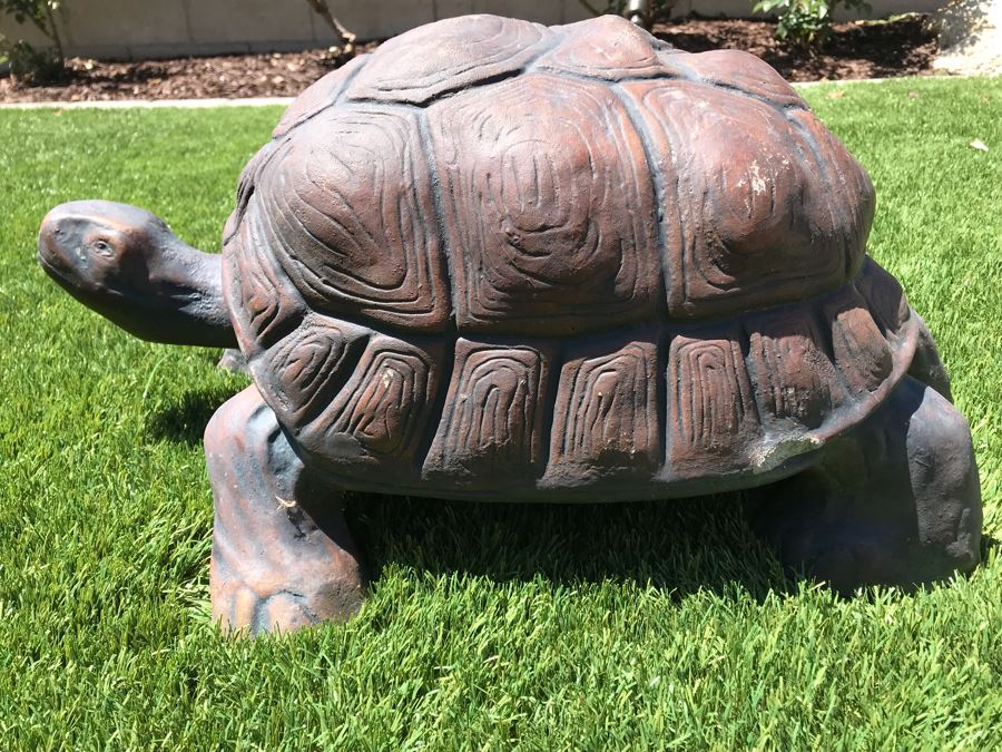 Turtle Cement Garden Statuary - Slight Chip (see Photos)