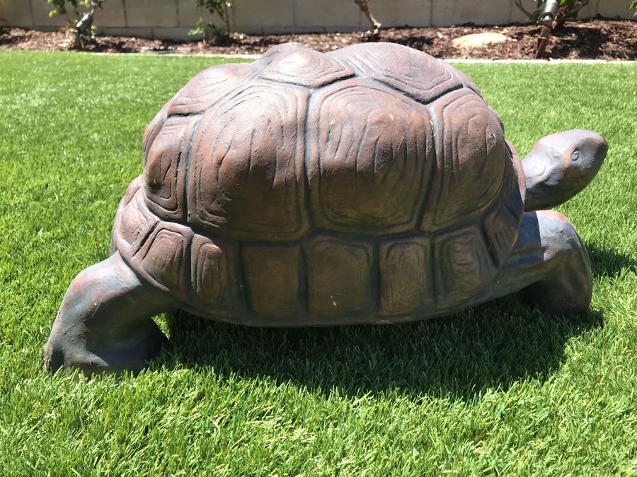 Turtle Cement Garden Statuary - Slight Chip (See Photos)