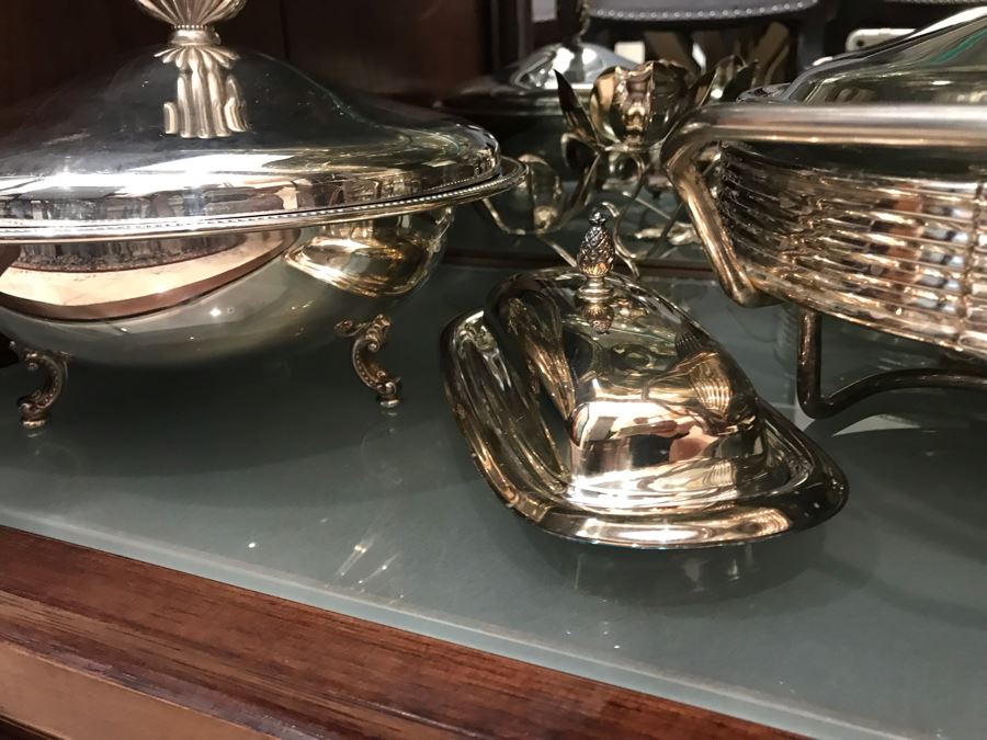 (9) Piece Silverplate Serving Items Lots Oneida [Photo 4]