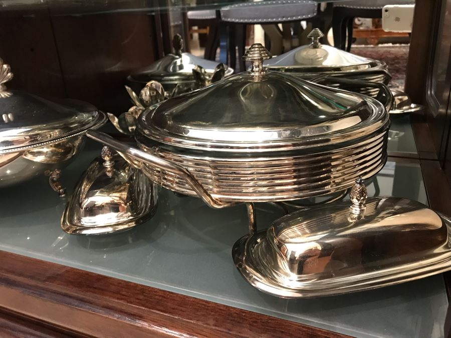 (9) Piece Silverplate Serving Items Lots Oneida [Photo 5]