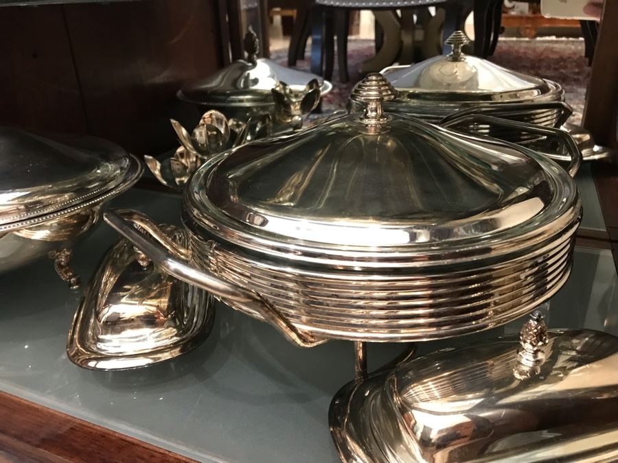 (9) Piece Silverplate Serving Items Lots Oneida [Photo 6]