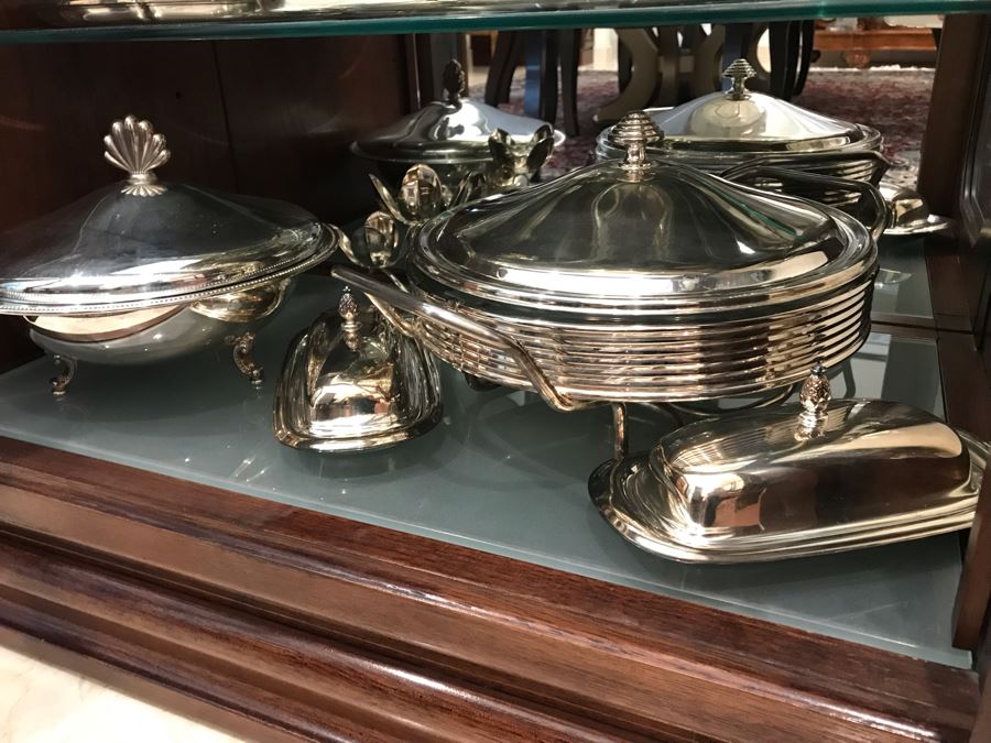 (9) Piece Silverplate Serving Items Lots Oneida [Photo 2]