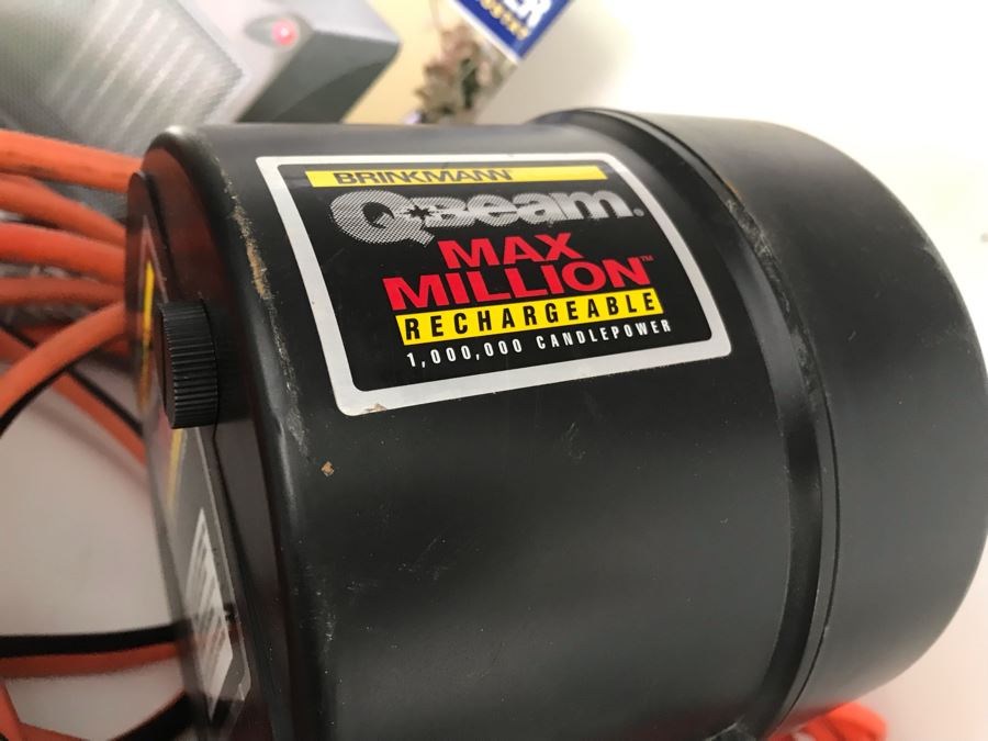 (3) Heavy Duty Extension Cords, Fan, Ceramic Heater And Brinkmann QBeam Rechargeable Spotlight [Photo 5]