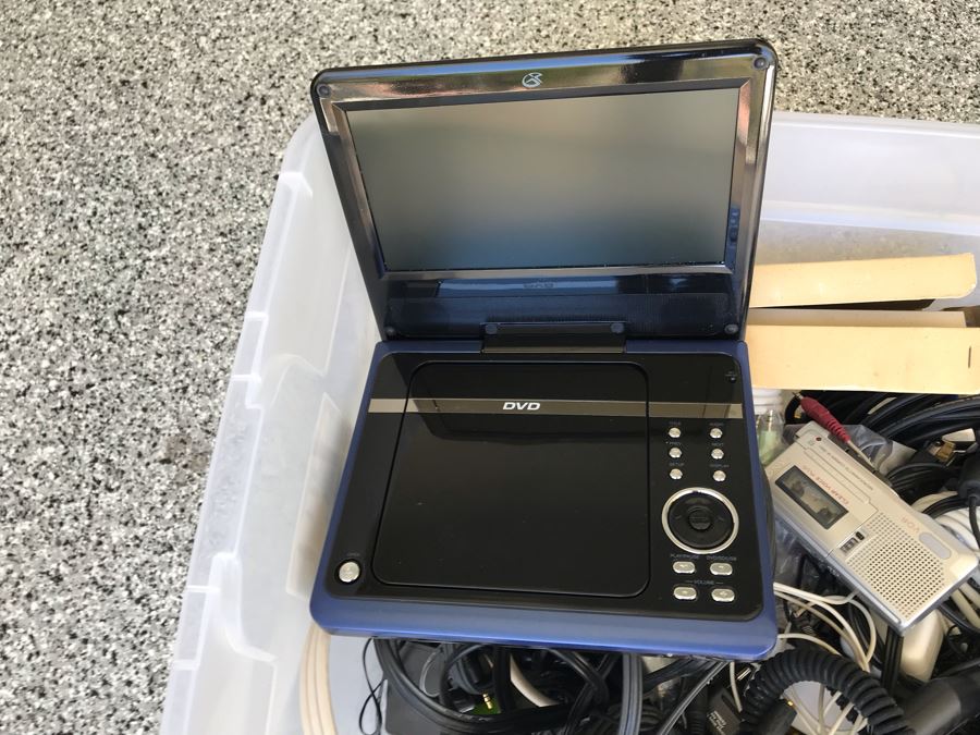 Various Electronics And Cables Including Portable DVD Player, Wireless Speakers, Voice Cassette Recorder - See Photos [Photo 4]