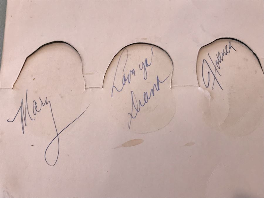 SIGNED The Supremes Table Promotional Card From Debut Engagement At Prestigious Copacabana Nightclub In New York City Signed By Dianna Ross, Florence Ballard And Mary Wilson - Client Attended Event (Cards Were On Each Table) [Photo 16]