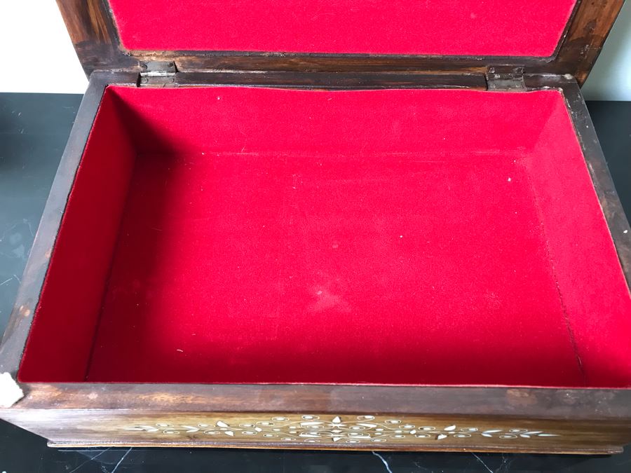 Stunning Wooden Inlaid Bone Book Storage Box Adjustable Stand For Booking Reading [Photo 7]