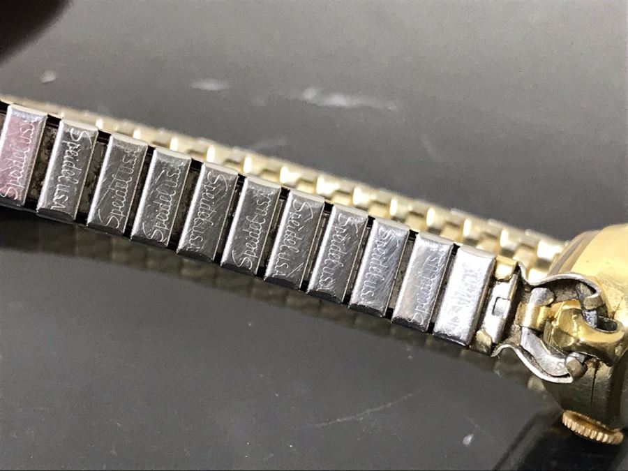 Vintage 14K Gold Lucien Piccard Ladies Watch With Base Metal Watch Band 16g [Photo 16]