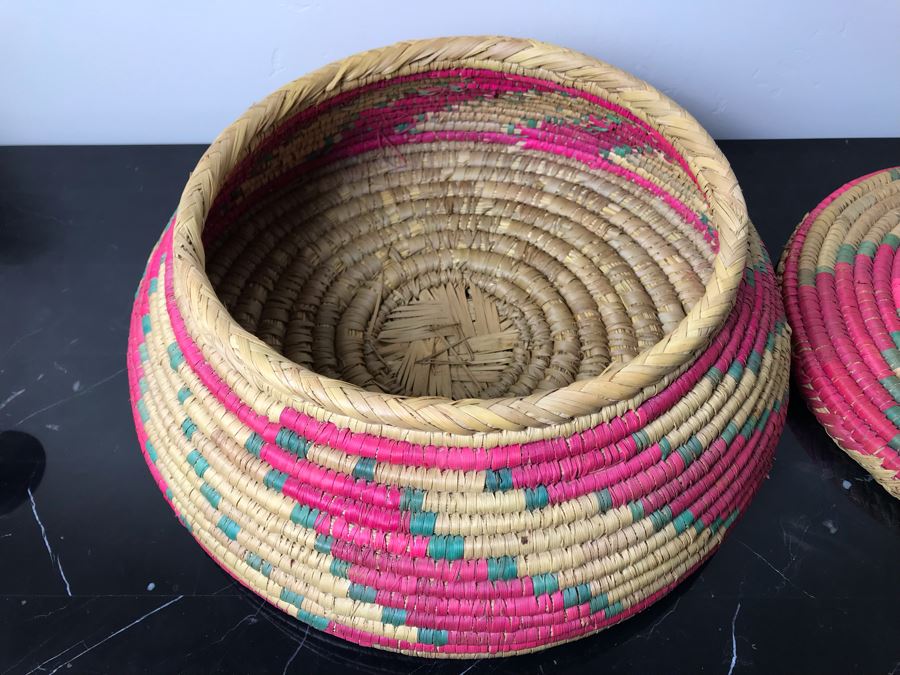 Snake Charmer Hand Woven Basket Boho 5’H X 15’W